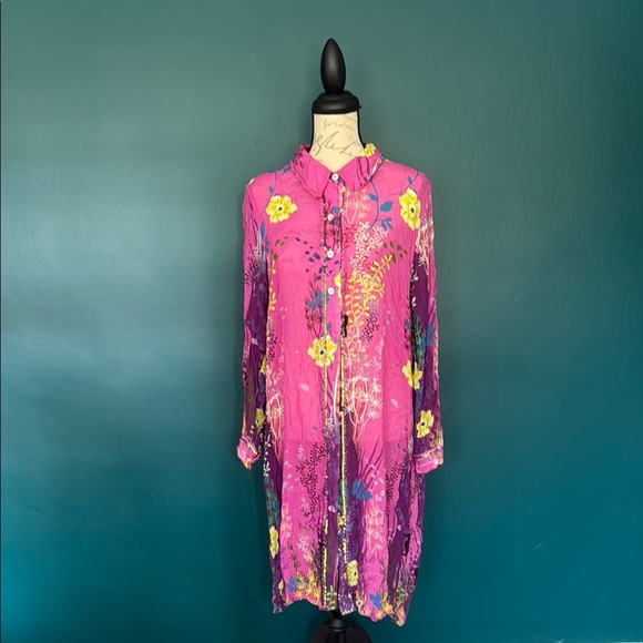 Soft Surroundings Dresses & Skirts - Soft Surroundings XL Dress Pink Under the Sea Embellished with Gems